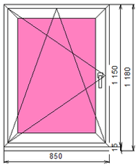 Пластиковое окно 1150 х 850 ТермА Эко