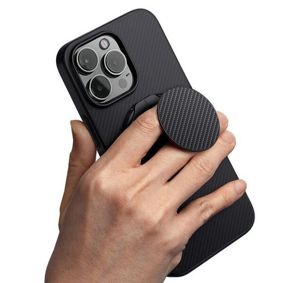 Чехол Uniq Keva Air Kevlar + GripFit Premium Mount MagSafe для iPhone 16 Pro Max Black (IP6.9P(2024)-KAGPBCB)