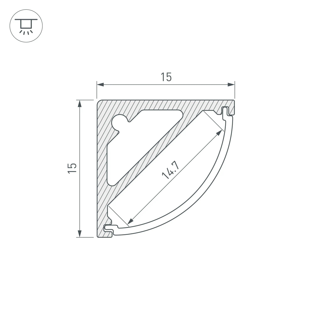 Профиль SL-KANT-H15-3000 ANOD (Arlight, Алюминий) 036043