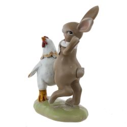 GAEM Фигурка декоративная "Заяц с курицей", L9 W5,5 H10,5 см