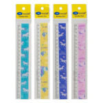 Линейка Basir пластиковая, серия "Единорог ", с рисунком единорогов на корпусе, 20 см