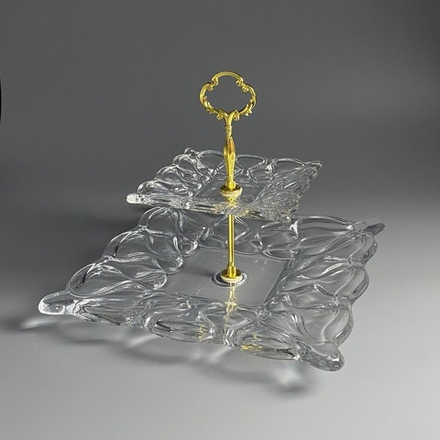 Lenardi 588-722 Двухъярусная этажерка в под.уп.(х6)Стекло