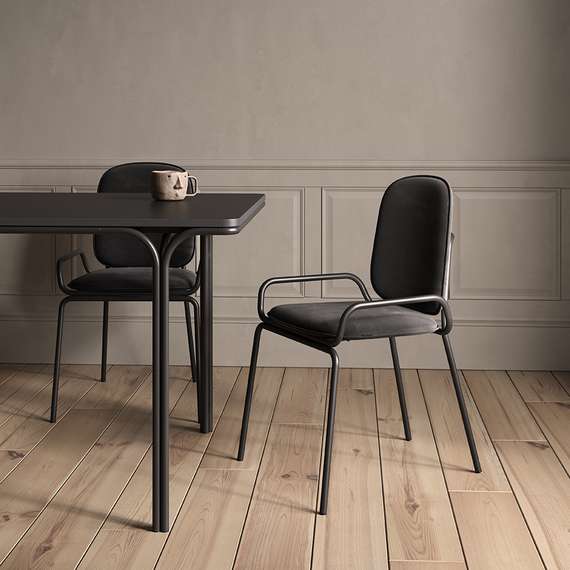 Стул Ror, Double Frame, черный велюр