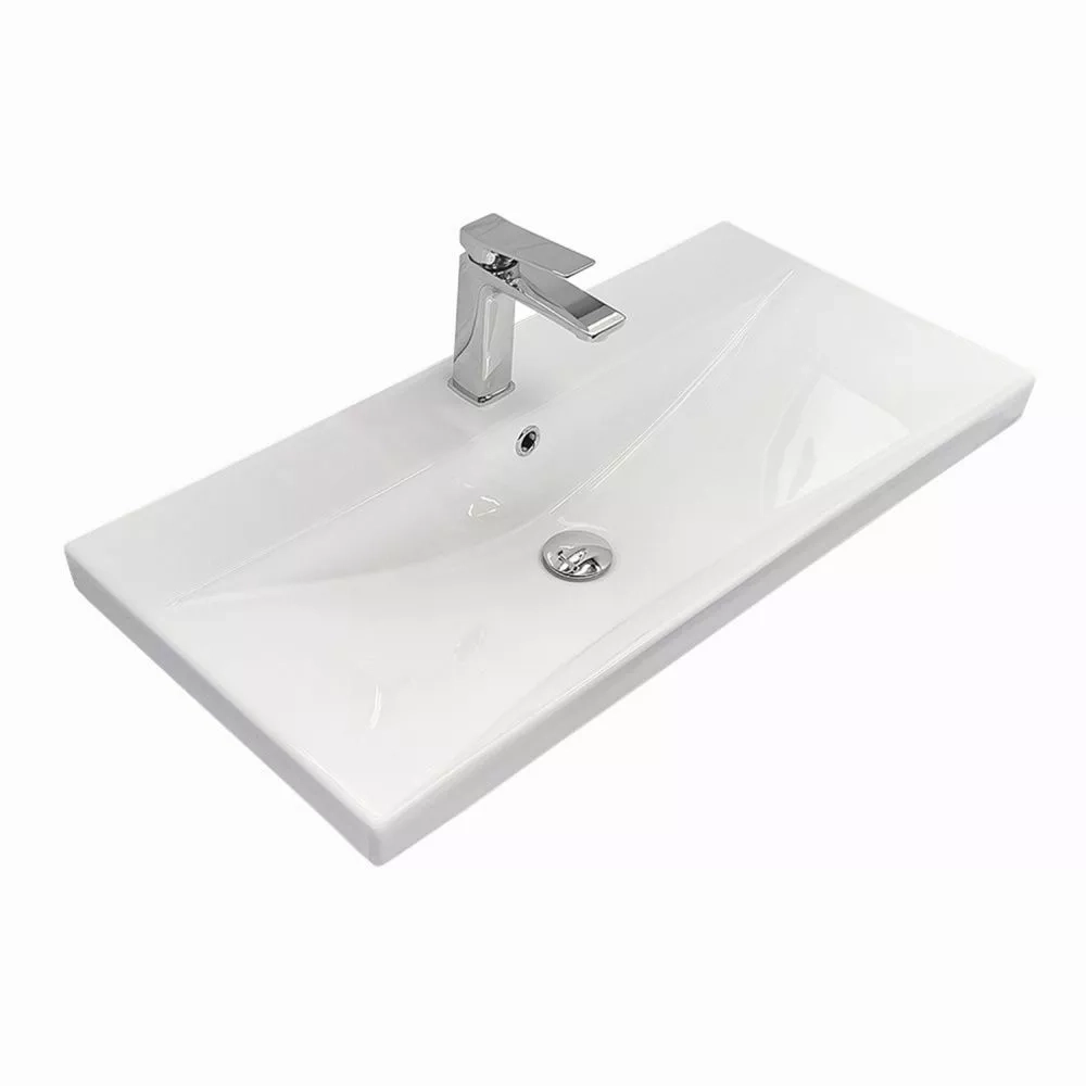 Подвесная тумба-умывальник Comforty Селенга-80 серый шелк с раковиной CF19696BX-80