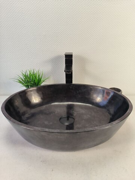 Раковина из мрамора Oval Black Tin Lip MO-60974 52*38*14