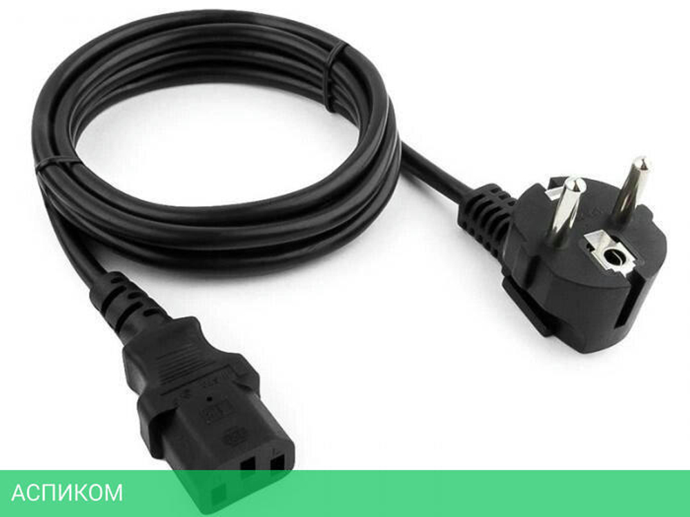 Кабель питания Cablexpert PC-186, 1.8м, Schuko- C13, 6А, черный с заземлением