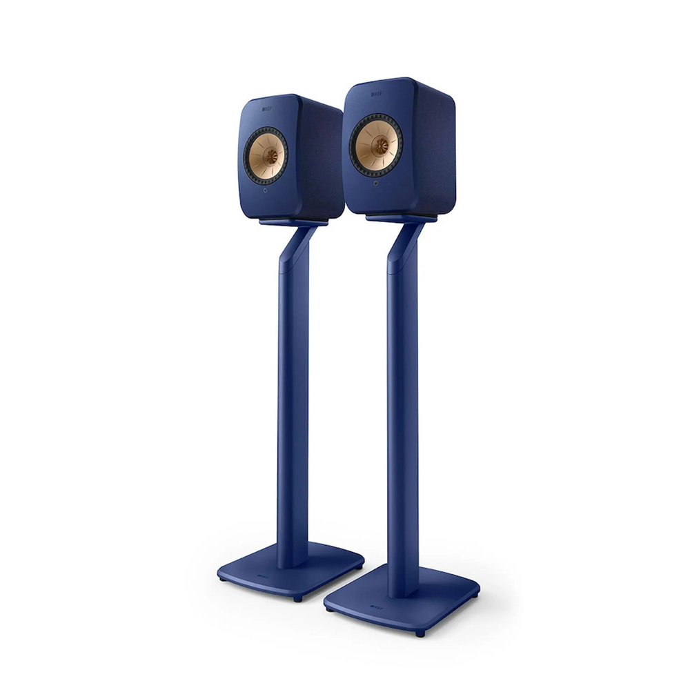 Активная беспроводная акустика со стойками KEF LSX II COBALT BLUE + KEF S1 Floor Stand Blue