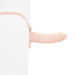 Поясной полый вибратор Mojo Throttle Vibrating Male Harness - 18 см. (Цвет: телесный)