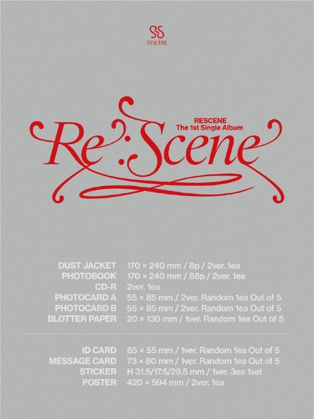 Альбом RESCENE - RE:SCENE 1st Single Album 2 Version SET
