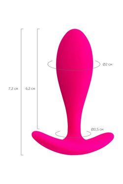 Анальная втулка Штучки-дрючки, силикон, розовая, 7,2 см, Ø 2 см