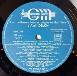 Винтажная виниловая пластинка LP Les Meilleures Bandes Originales Des Films D Alain Delon Ален Делон (France 1983)