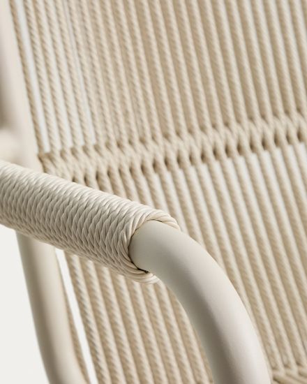 Улчное кресло Salis из алюминия цвета таупе и веревки