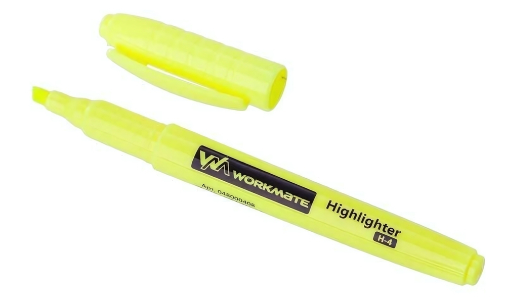 Текстовыделитель H-4 жёлтый, 1-4 мм (Workmate)