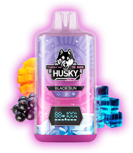 Husky Cyber 2 Black sun - чёрная смородина-манго-лёд 18000 затяжек 20мг Hard (2% Hard)