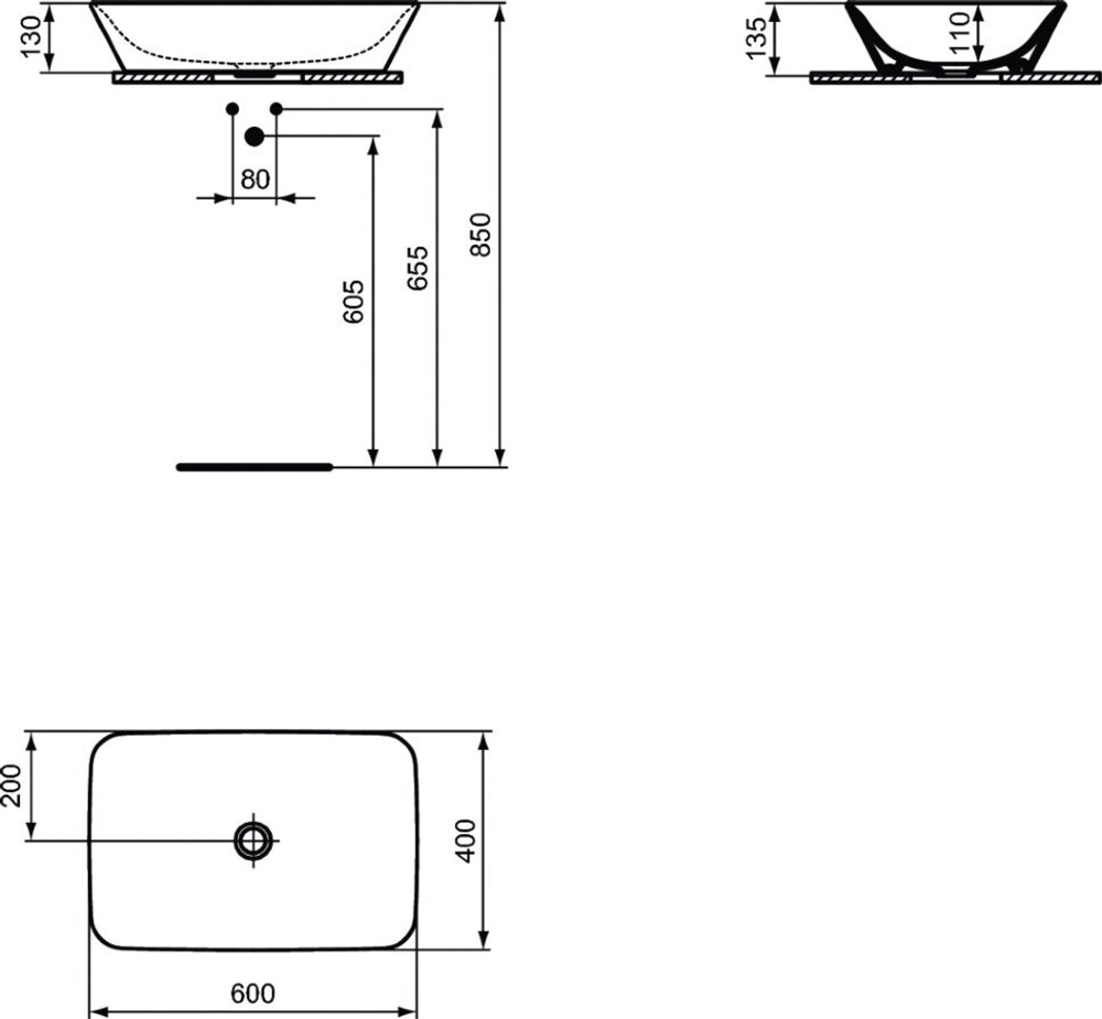 Умывальник-чаша Ideal Standard CONNECT AIR E034801