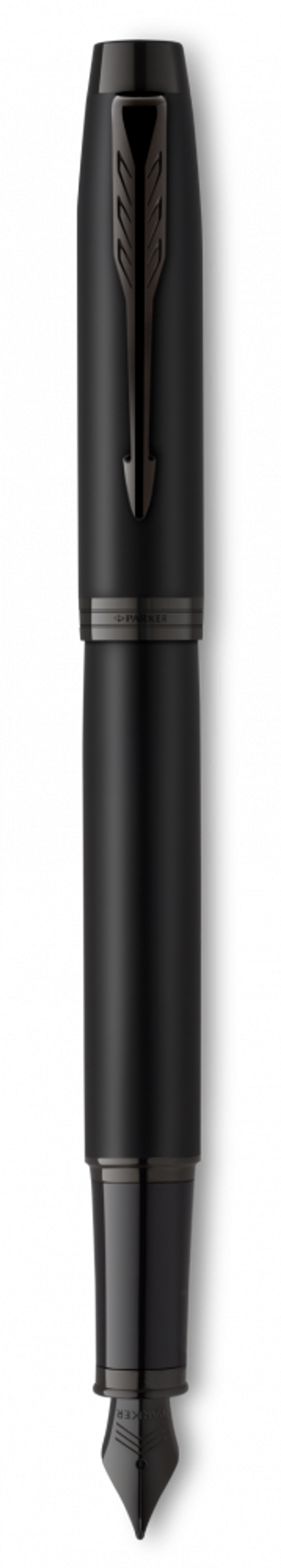 Перьевая ручка Parker IM Achromatic, Black BT, перо: F, цвет чернил: blue, в подарочной упаковке.