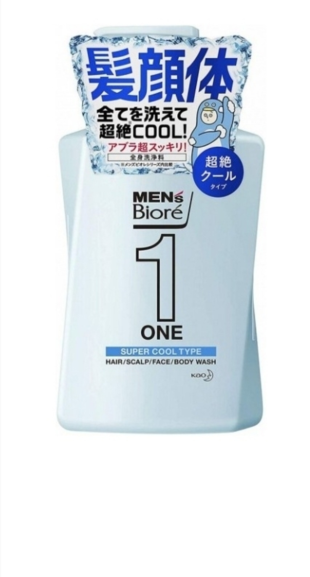 BIORE Men's ONE All-in-One Wash Super Cool Type - мультифункциональное средство для мытья волос и тела