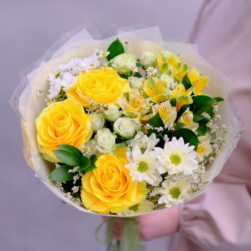 Купить Букет #467 с лимонными розами