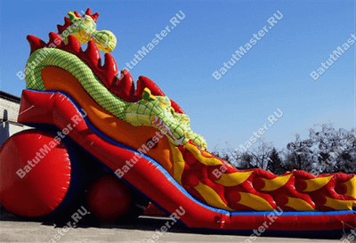 Коммерческий надувной батут "Змей Горыныч 2" 15*7*11 м