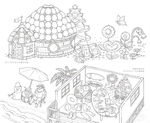 Wonderful houses in an imaginary world by Mona. Coloring book