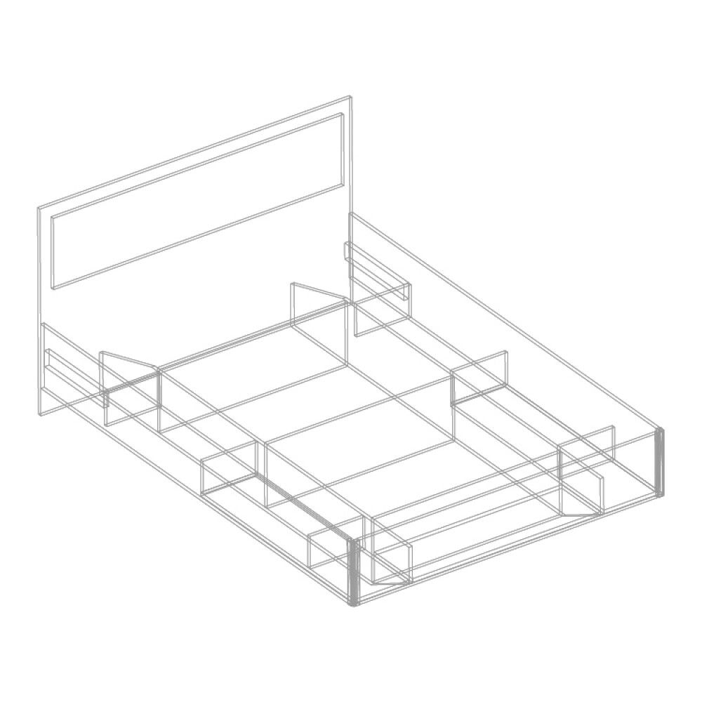 Кровать 1,4 м "МС СТИЛ", б/м, без осн, (темно серый/ Дуб золотистый), Велес