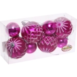 Новогодние шары 6/4 см (набор 8 шт) «Яркий восторг», Розовый