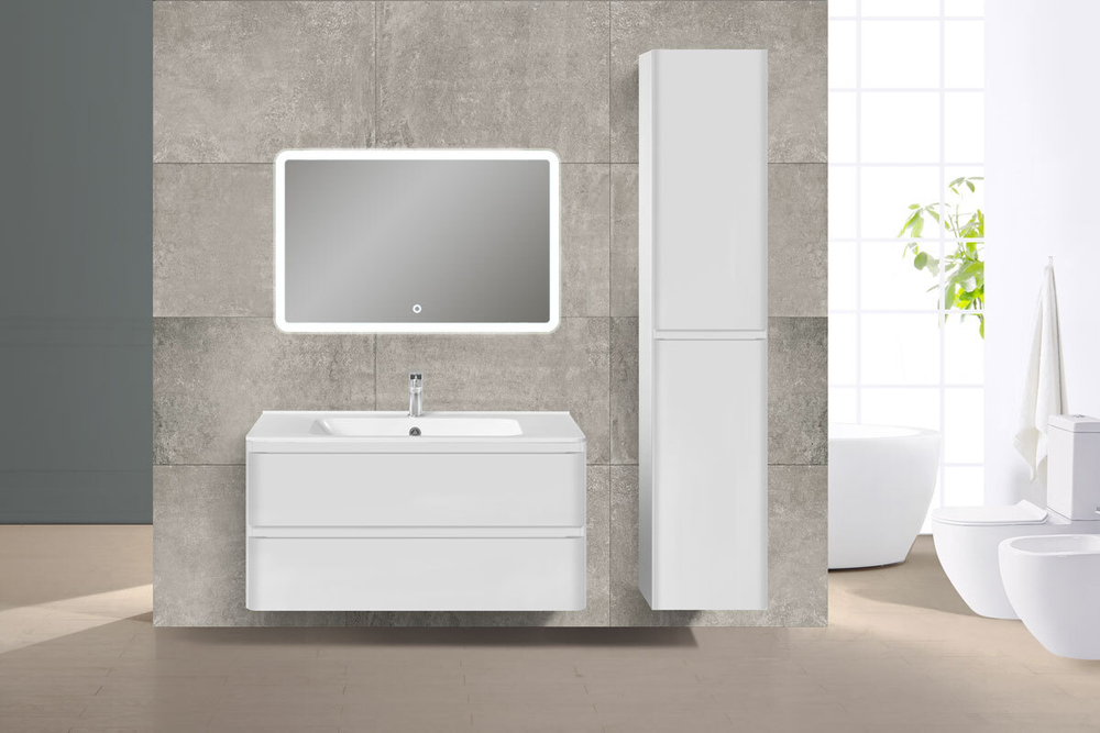 Тумба под раковину Vincea Vico 1000 подвесная, 2 выкатных ящика soft close, G.White