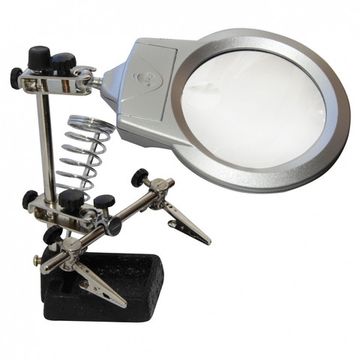 Штатив паяльный с диодной подсветкой и лупой