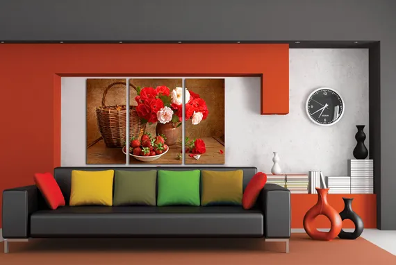 Модульная картина "Цветочная ягода"