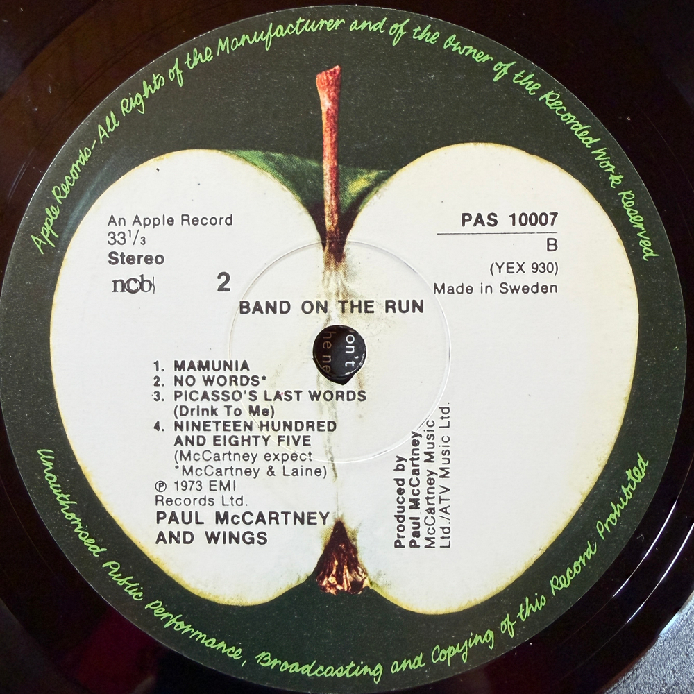 Paul McCartney And Wings ‎– Band On The Run (Швеция)