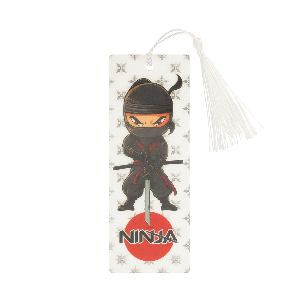 Закладка для книг 3D с линейкой, 150*55мм, ArtSpace "Ninja", декоративный шнурок 3D_45550
