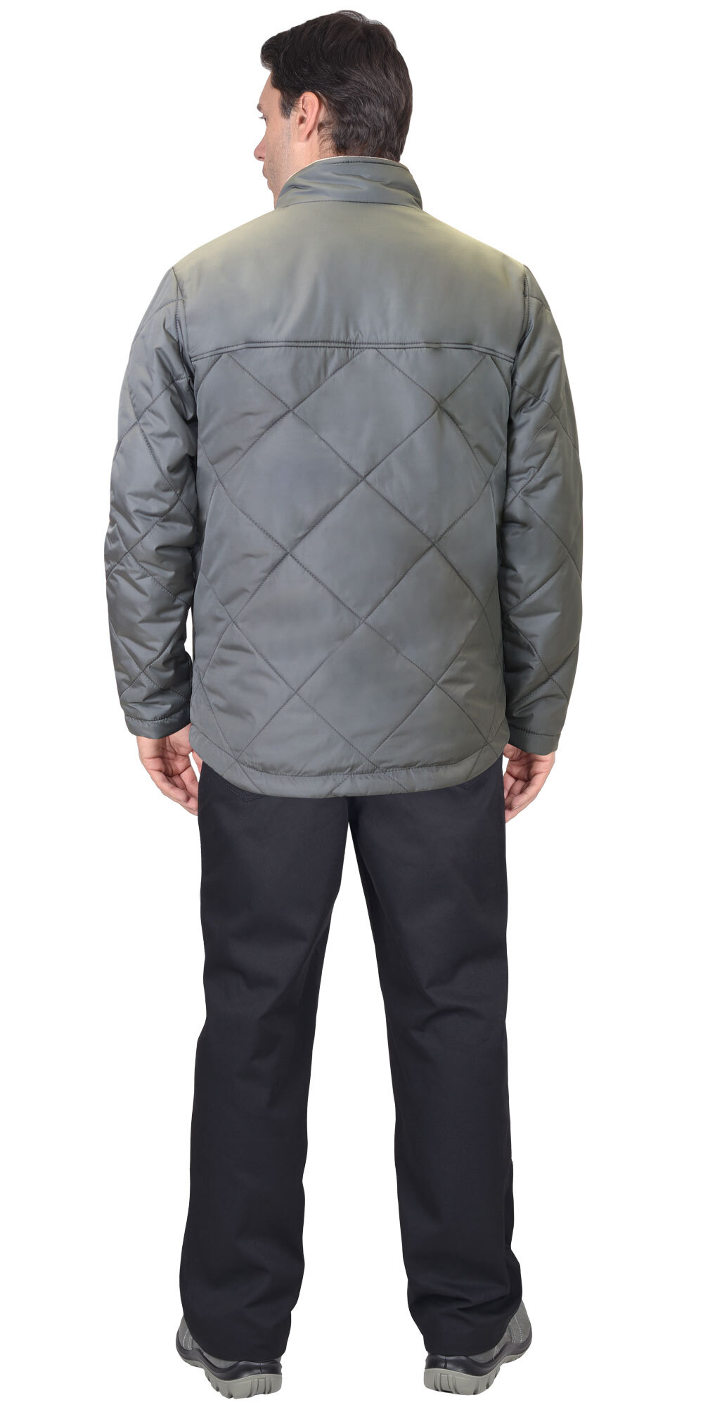 Куртка ПРАГА-Люкс серая (подкладка молочный флис)