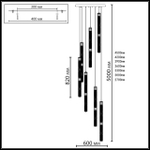 5455/210L ODL_EX Люстра каскадная LED 210W (30W*7) 4000K COLLIER L-VISION