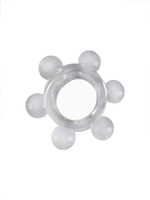 Прозрачное эрекционное кольцо с 6 стимулирующими шариками (Цвет: белый)