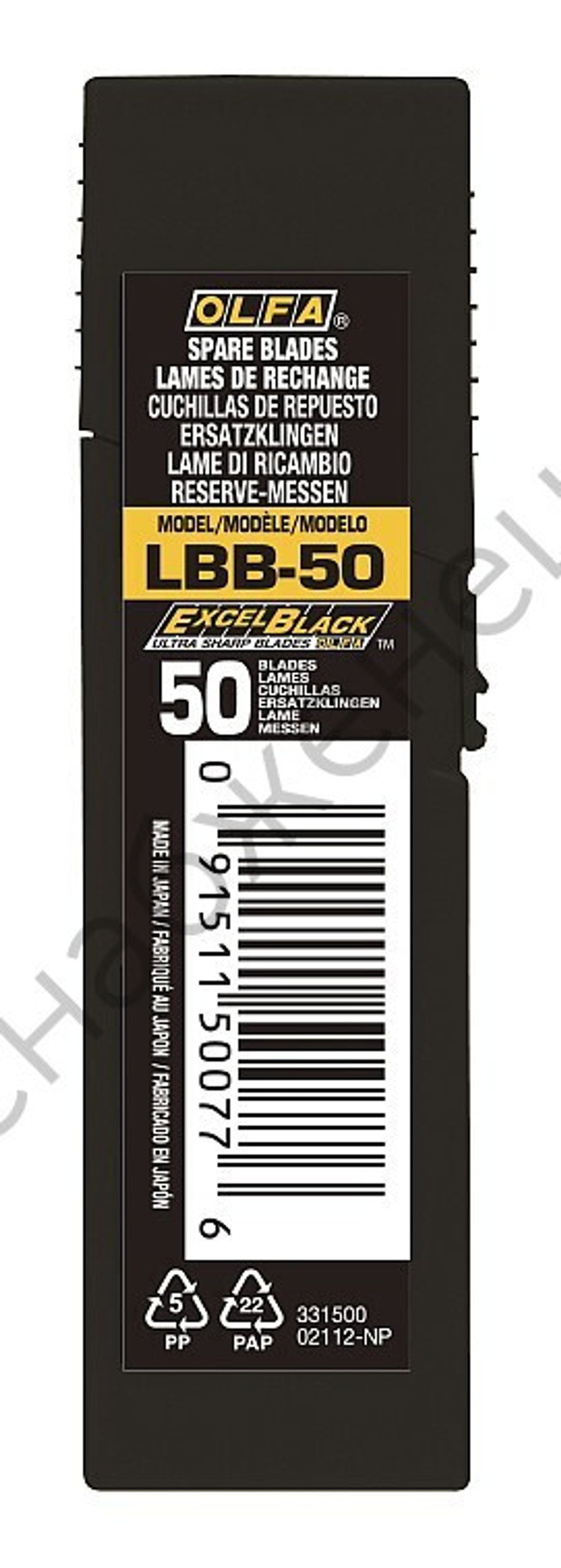 OLFA EXCEL BLACK, 18 мм, 50 шт, в боксе, сегментированные лезвия (OL-LBB-50)