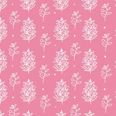 Бесшовный паттерн с белыми цветами на розовом