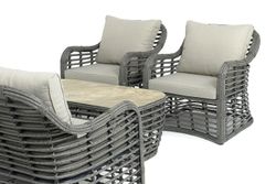 "Ницца" лаунж-зона из искусственного ротанга, цвет серый