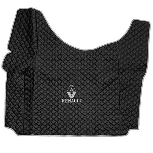 Ковры RENAULT T (автомат) (экокожа, черный, серый кант, серая вышивка)