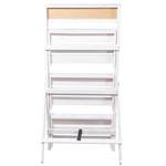 Подставка для цветов и декора напольная 3 полки из массива сосны Флорэль, деревянная этажерка для цветов на подоконник в стиле рустик, белая