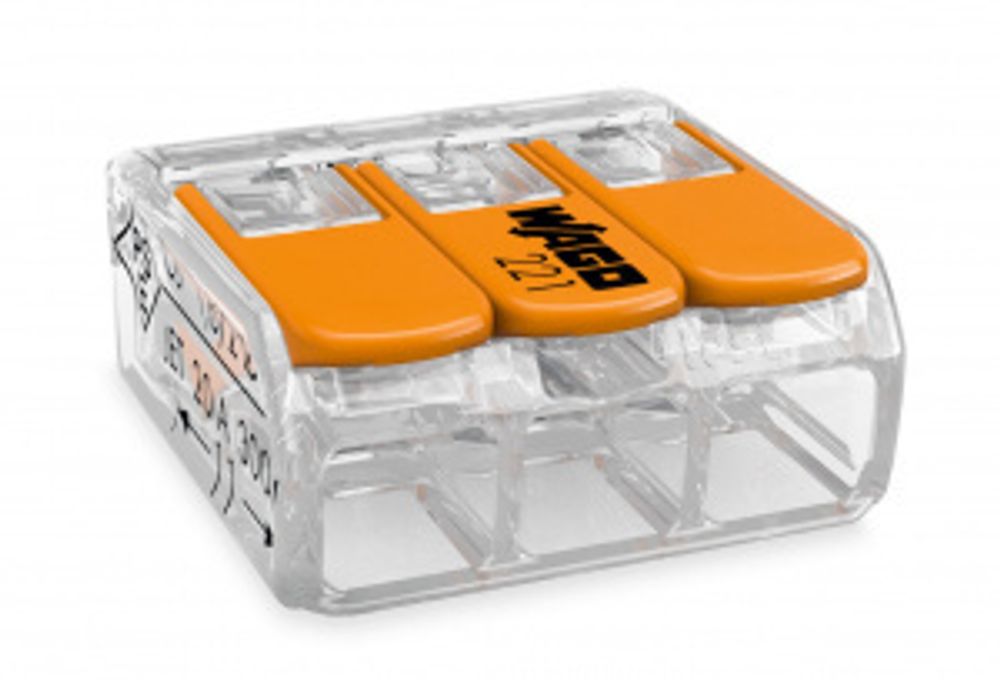 Клемма Wago 221-413 соединительная без пасты