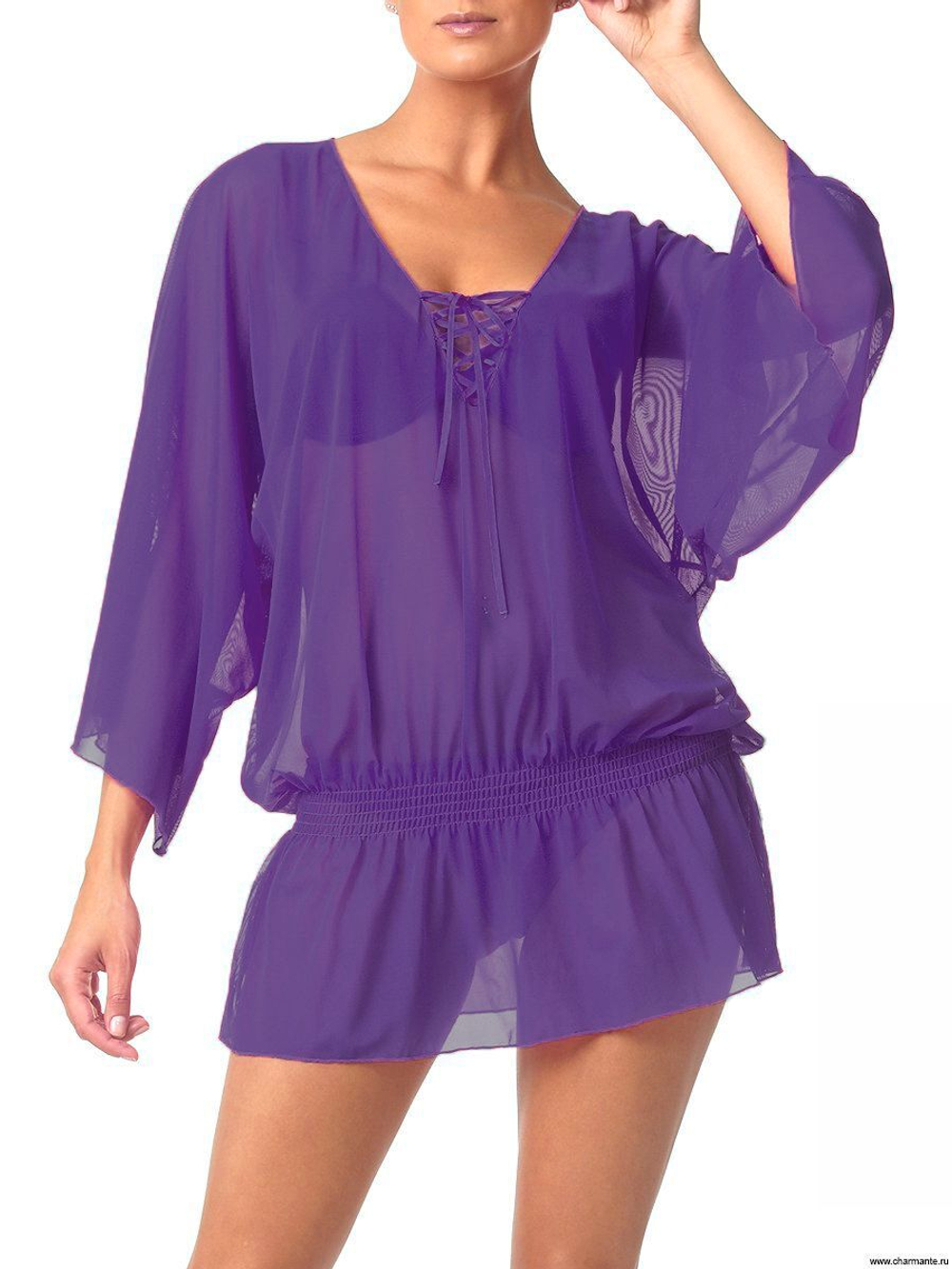 Туника пляжная черная р. 44-48, Charmante Италия