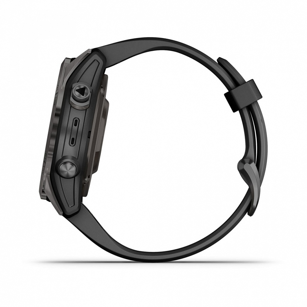 Смарт часы Garmin Epix Pro (Gen 2) Sapphire Edition 42 мм, титановый, угольно-серый, DLC, черный ремешок