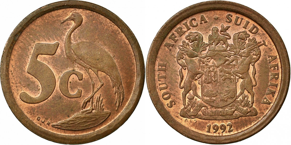 ЮАР 5 центов, 1990-1995 SOUTH AFRICA SUID-AFRIKA XF