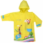Дождевик-плащ детский «Веселые приключения-Слоник» с капюшоном,регулир.манжет, цвет желтый, размер L(78*52см) ДоброСад