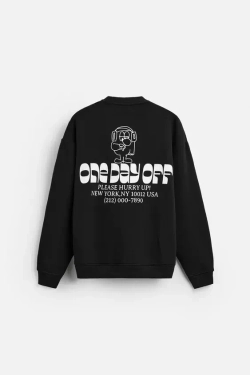 ZARA ТОЛСТОВКА С КОНТРАСТНЫМ ПРИНТОМ, ЧЕРНЫЙ