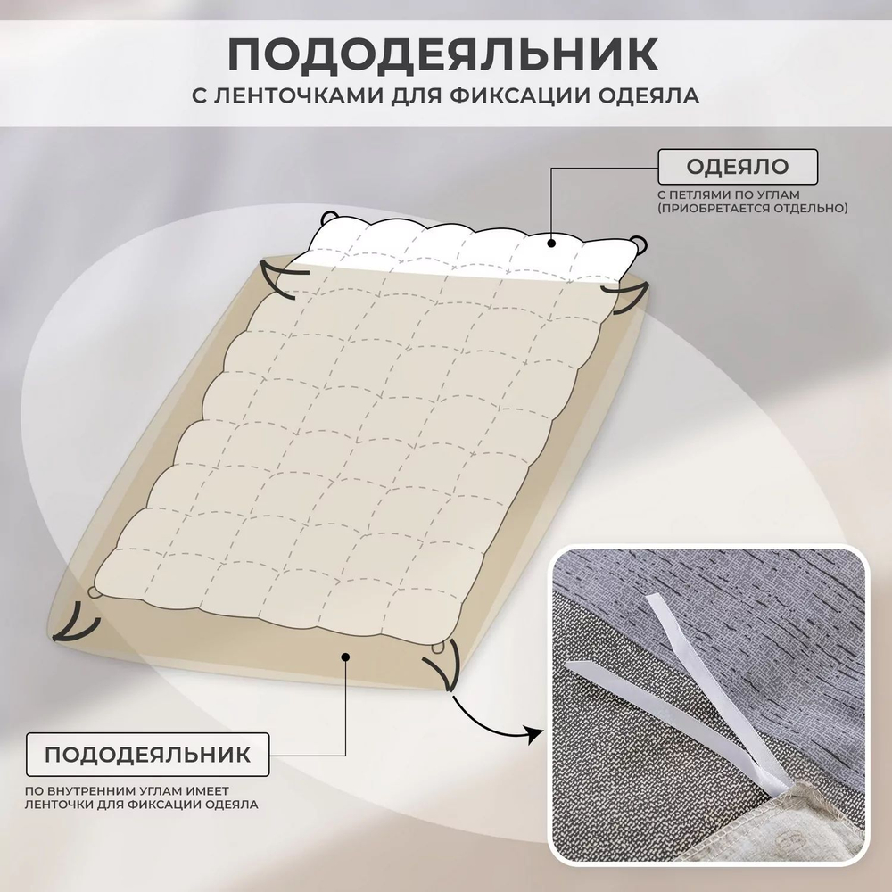 Комплект постельного белья Люкс Сатин 100% хлопок на резинке
