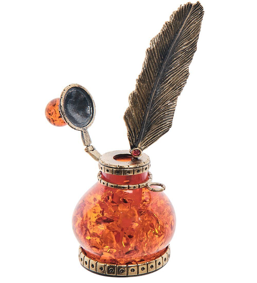 AM- 623 Фигурка «Чернильница» (латунь, янтарь)