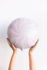 F Шар Круг Розовый леденец конфета 18" / 46 см Розовый Макарунс (БГ-15)