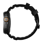 Спортивный ремешок Nomad Rocky Point Band Special Edition Carbon Black для Apple Watch 44, 45, 46 мм и Ultra 2–3 Водостойкий ремешок из фторэластомера с классической застёжкой из титана 5-го класса. На запястье обхватом 145–195 мм