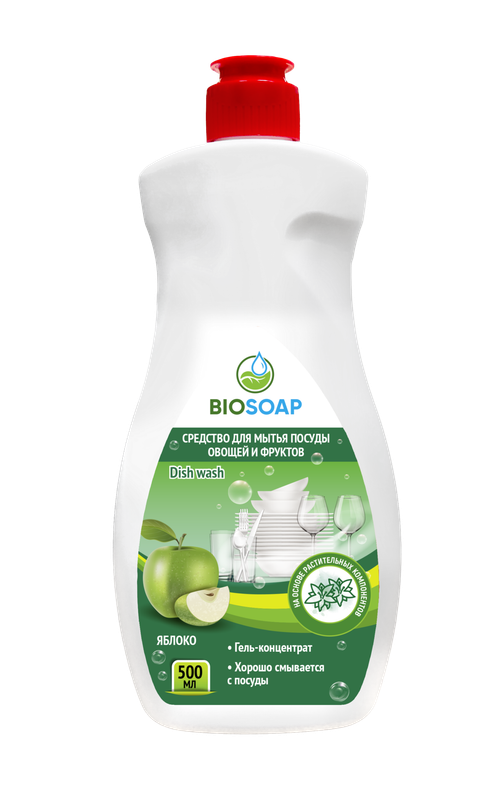 Средство для мытья посуды, овощей и фруктов. Яблоко Dish wash, 500мл